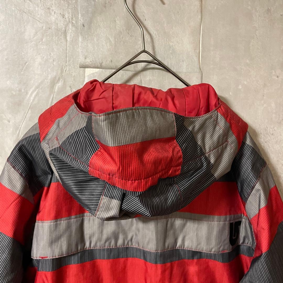 Burtonバートンスキーウェアスノーボードジャケットパーカー灰色グレー赤レッド