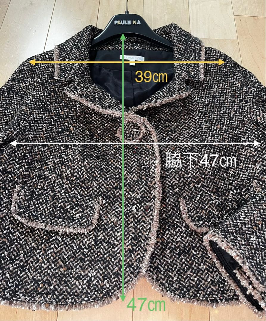 PAULE KA(ポールカ)ニットツイード ワンピース 長袖& ジャケット