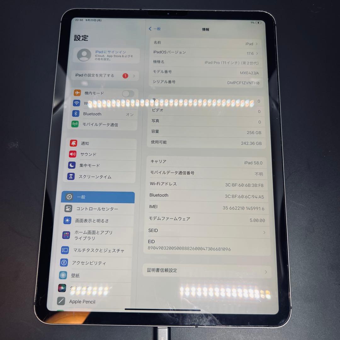 【SIMフリー】 iPad Pro 11インチ 第2世代 A12Z 動作確認済み