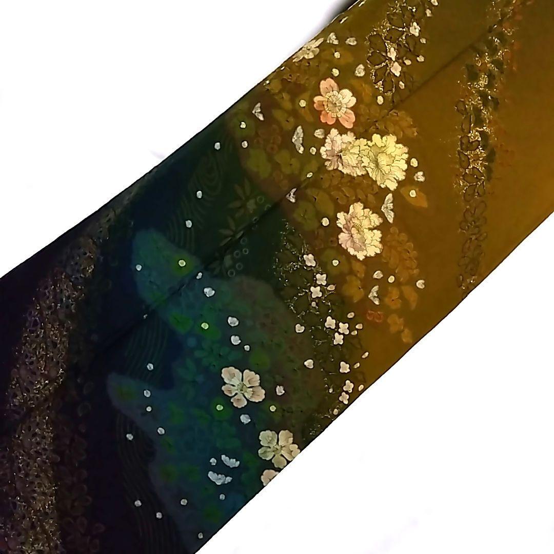 吉乃 一廉 セット 袋帯 絞り 訪問着 作家物 茶緑 辻ヶ花 辻が花 落款