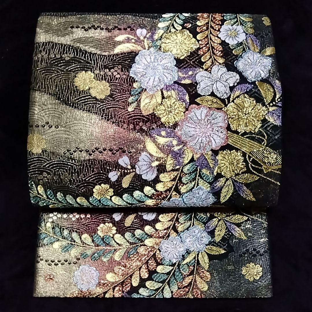 吉乃 一廉 セット 袋帯 絞り 訪問着 作家物 茶緑 辻ヶ花 辻が花 落款