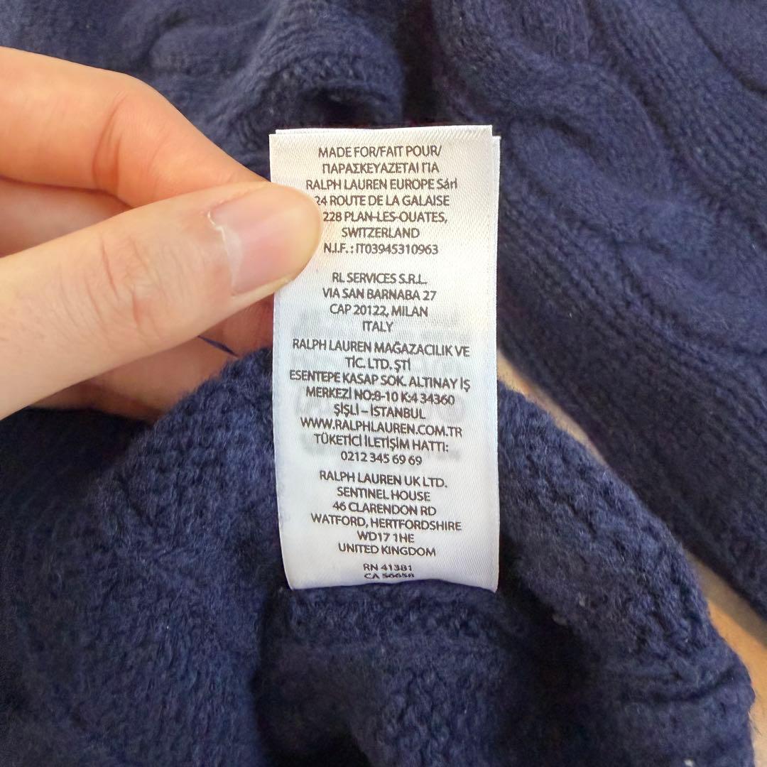 POLORALPHLAUREN ケーブルニット ウールカシミヤ カーディガン