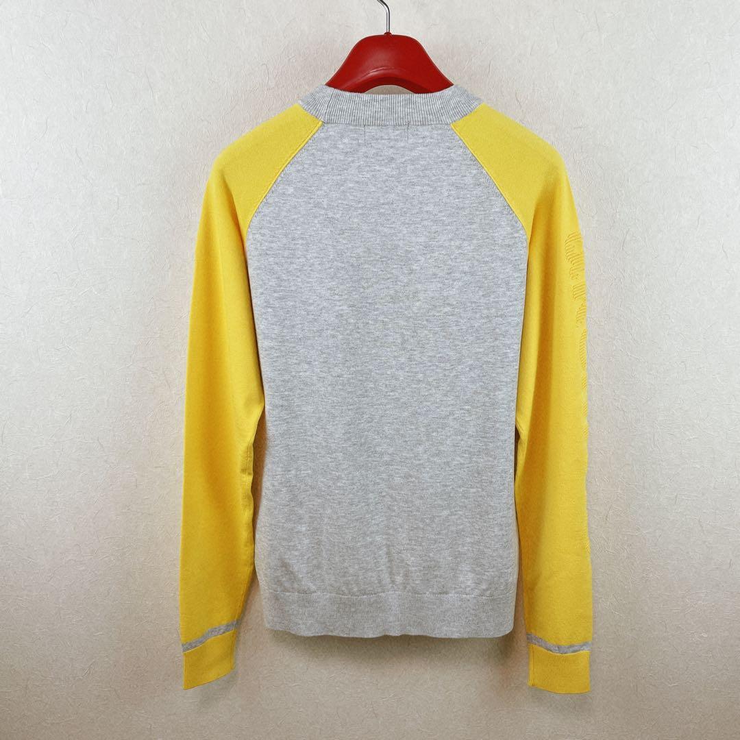 24FW【新品未使用 アルチビオ】少々難有り前後配色立体ロゴクルーセーター38号
