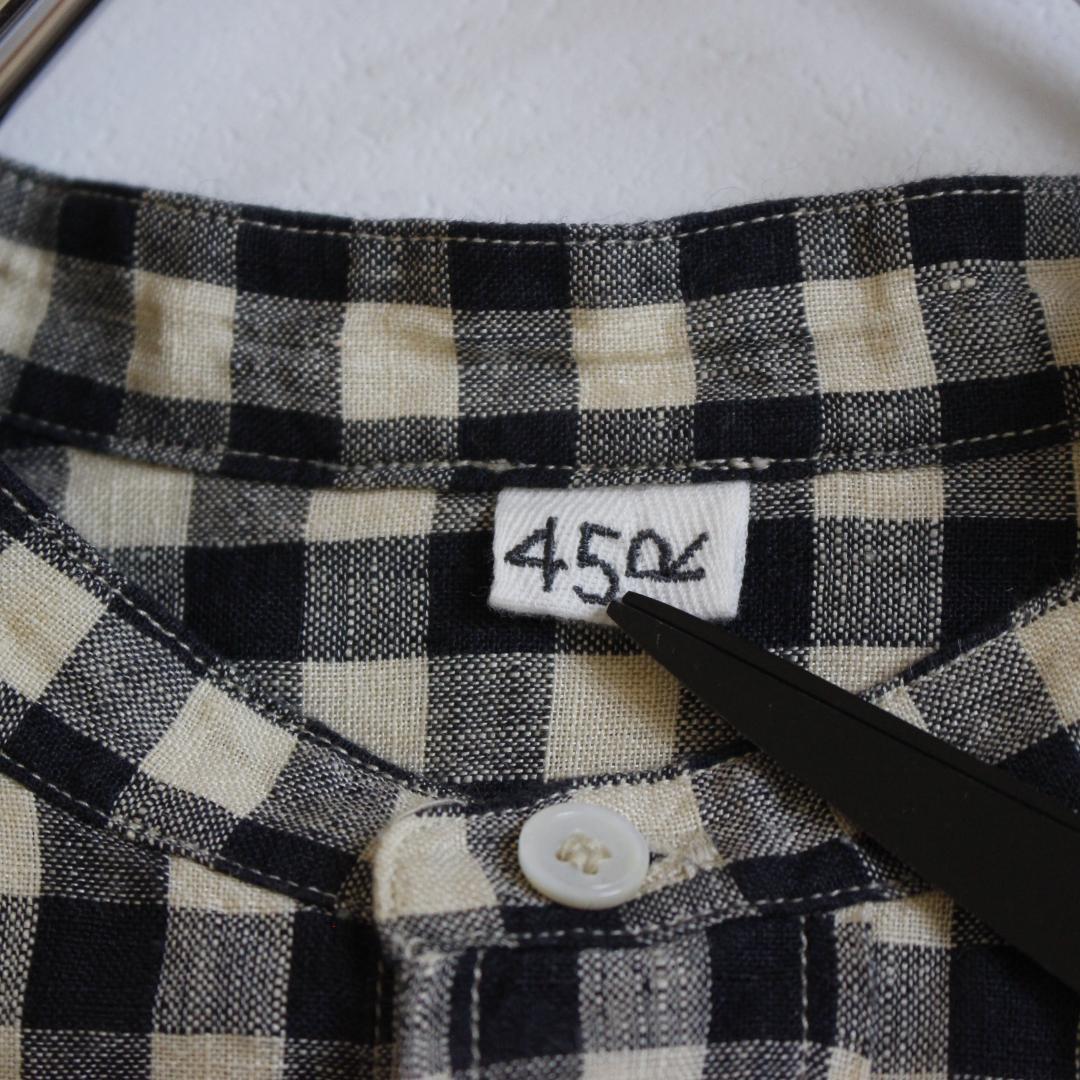 【現行タグ】45R インドガーゼリネン908ビッググーグーシャツ M R刺繡