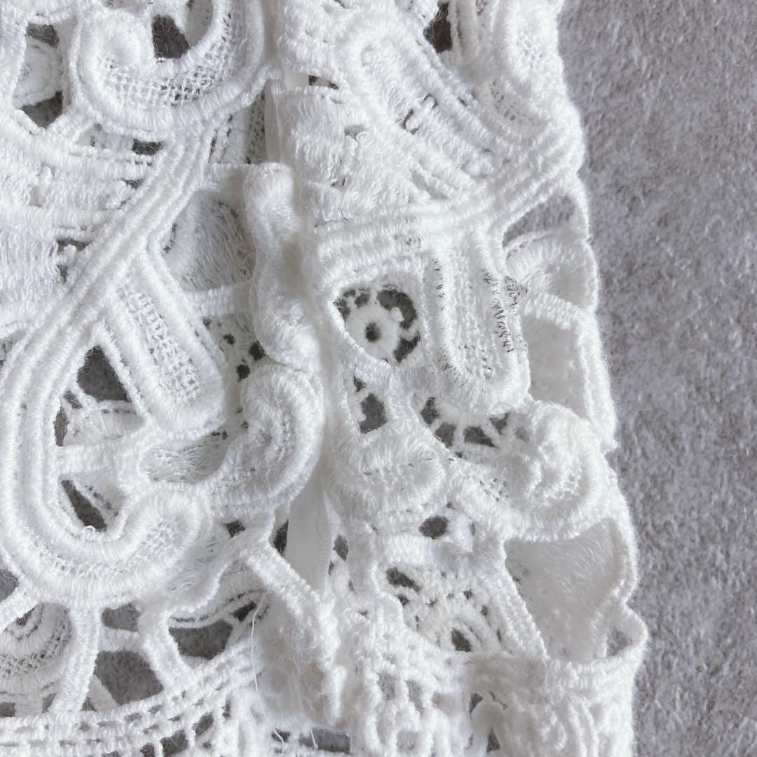 【極美品】TOMORROWLAND collection レーストップス　白　S