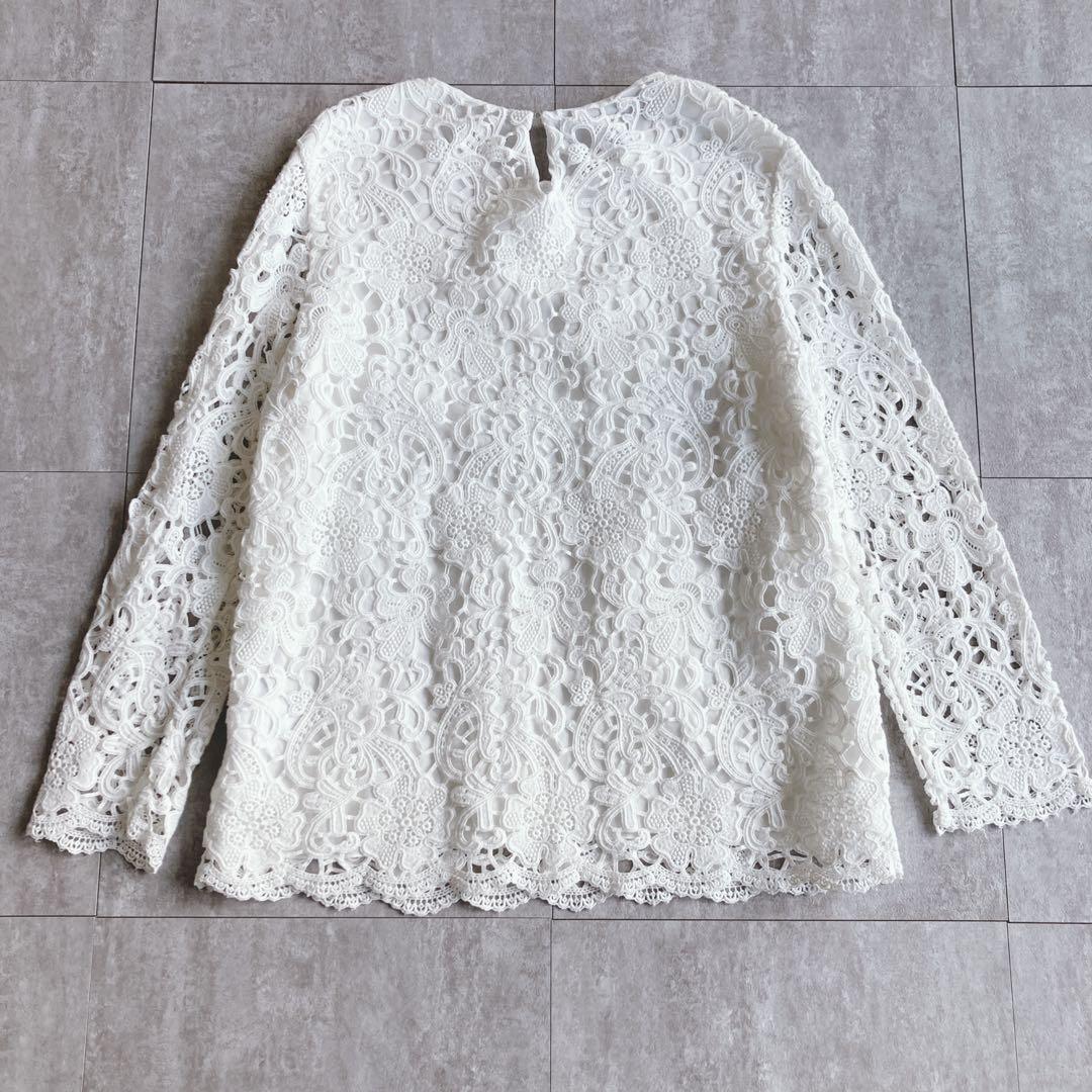 【極美品】TOMORROWLAND collection レーストップス　白　S