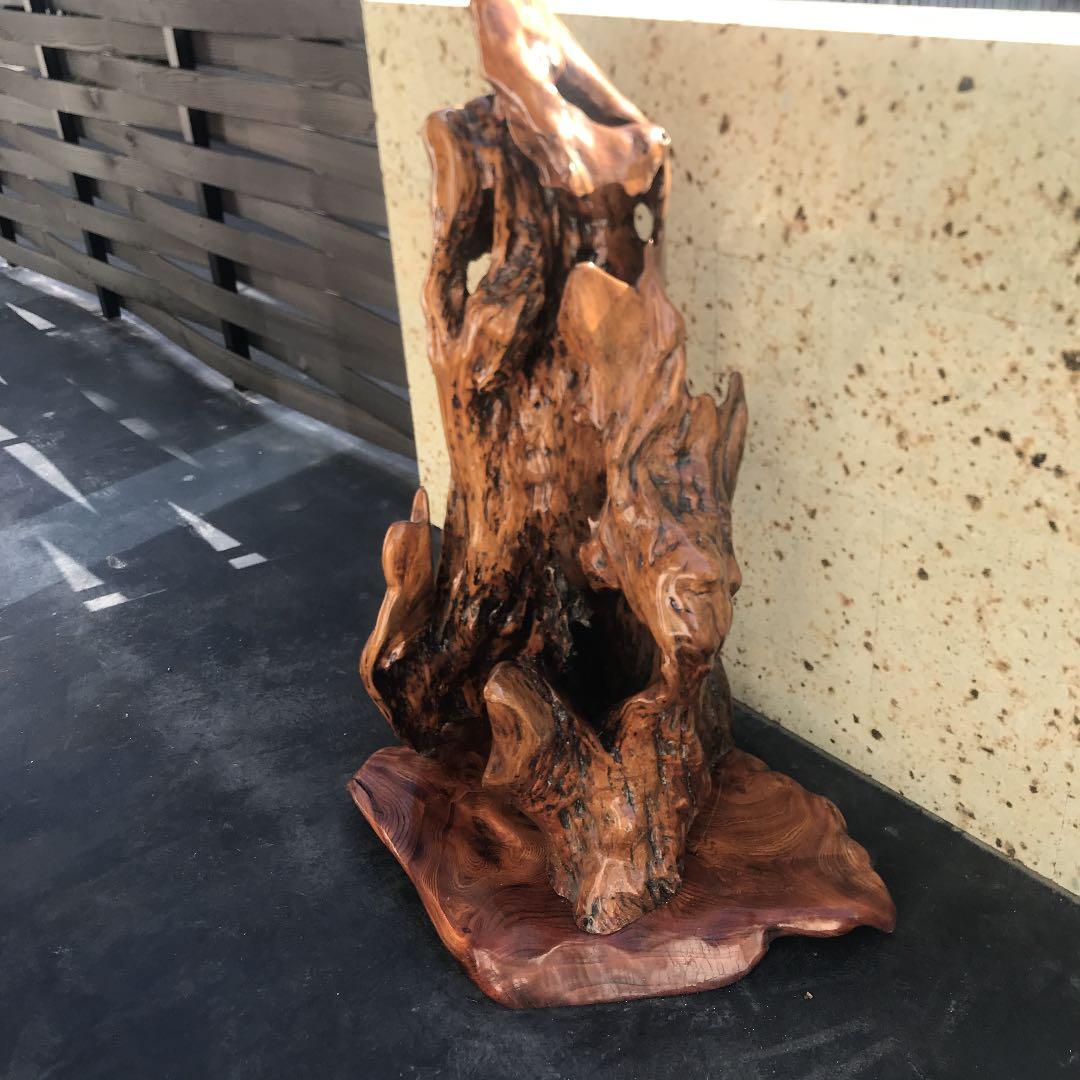 置物　インテリア　一点物　天然木　無垢材　和室　ウッドクラフト　光沢　レトロ