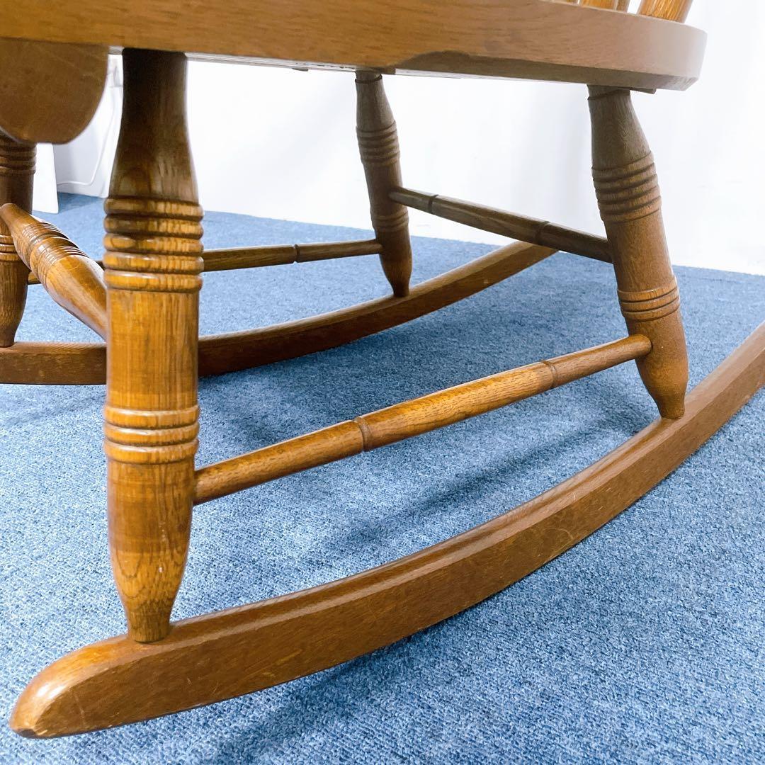 【送料込】飛騨産業 キツツキマーク アンティーク 木製ロッキングチェア②