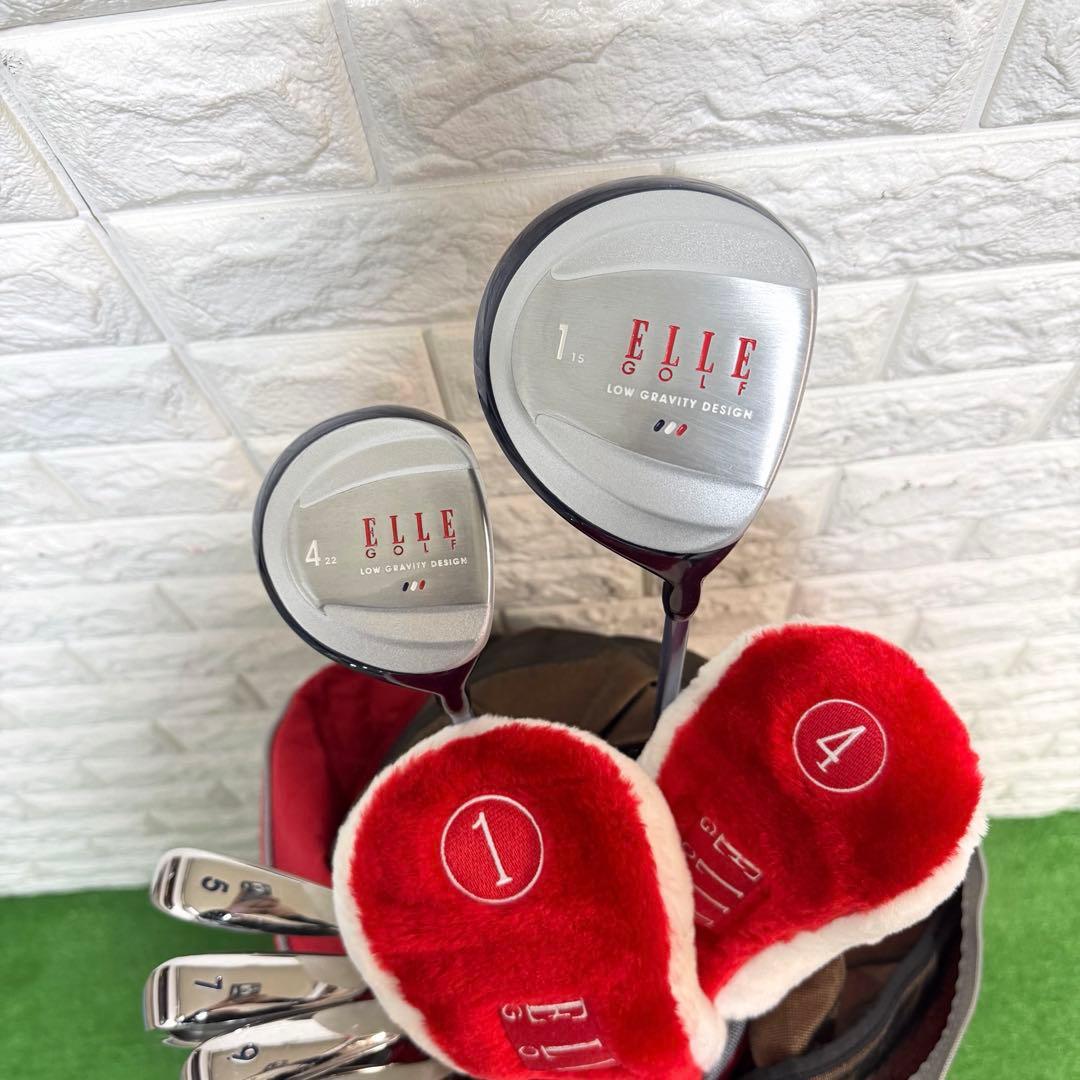 ゴルフセット　美品　ELLE レディース　カーボンシャフト　すぐ使える　良好