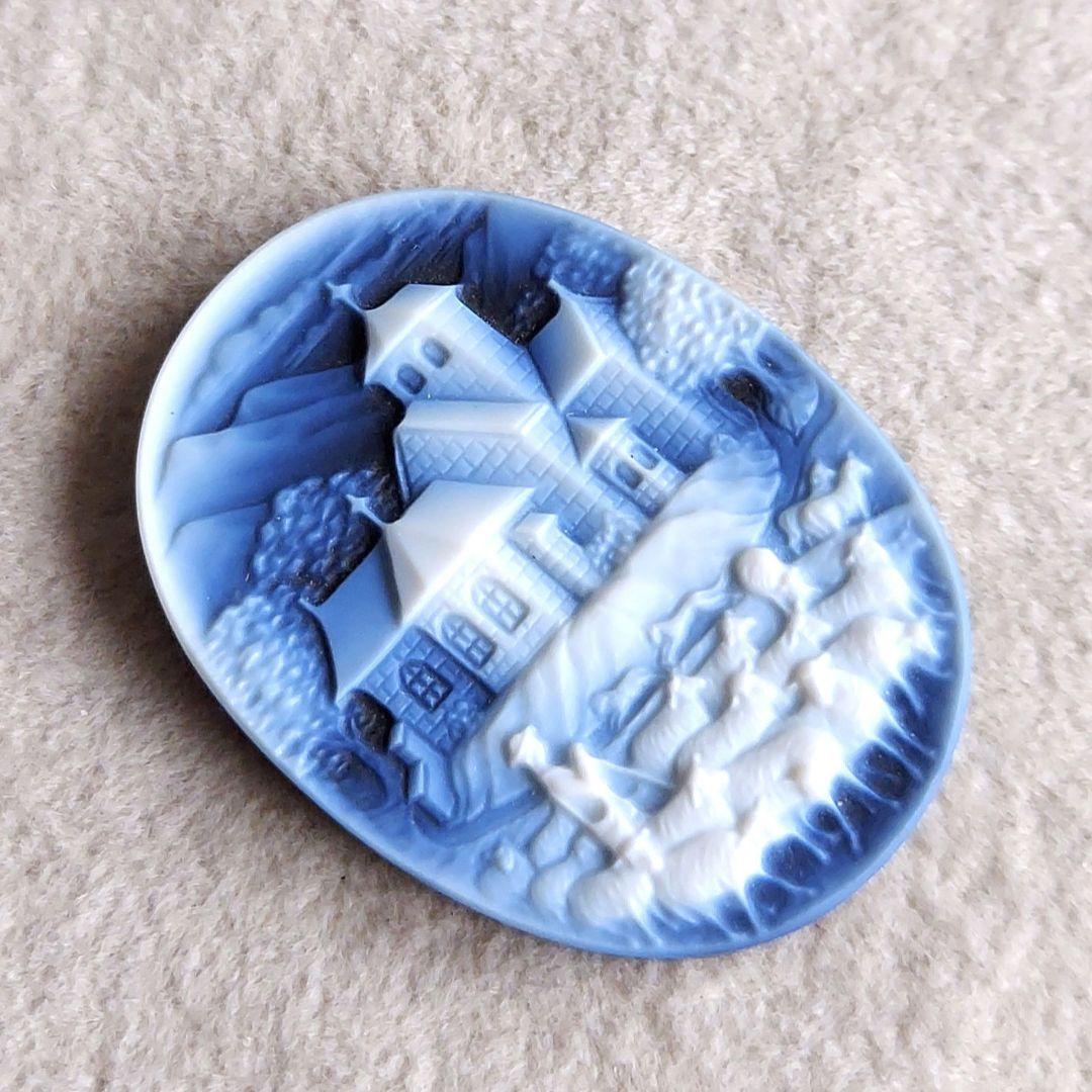 羊飼いと教会　ストーン　カメオ　ルース