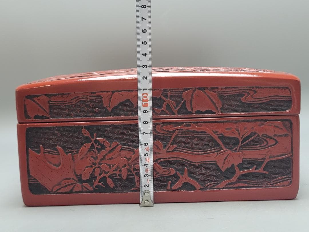 鳳凰紋 堆朱 文庫 美品 DT744