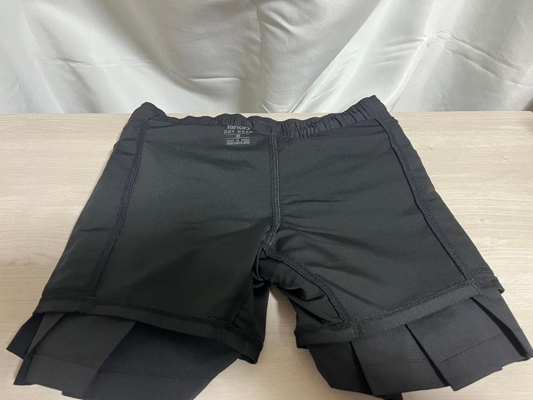 美品 ranor ラナー ランニングプリーツスカート S ブラック トレラン