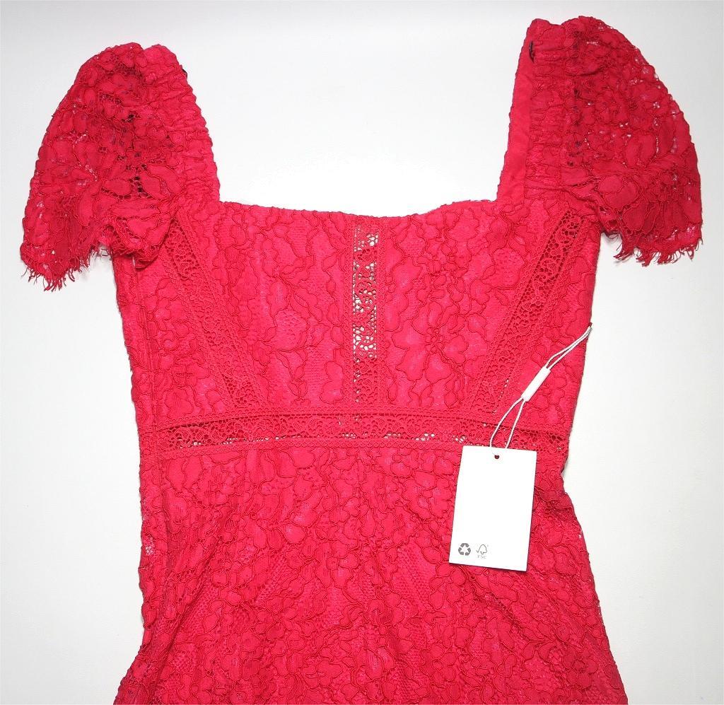 セルフポートレイト ワンピース レース 赤 UK8 未使用 Crepe