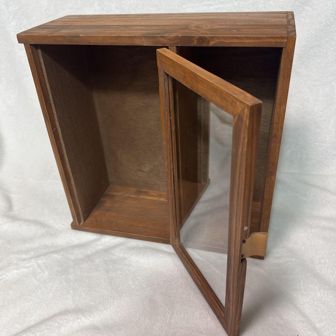 たーたんアンティーク ウッド ディスプレイラック 木製キャビネットガラス扉