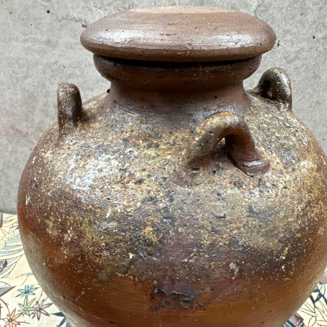 壺屋焼.荒焼.灰被り.酒器大壺