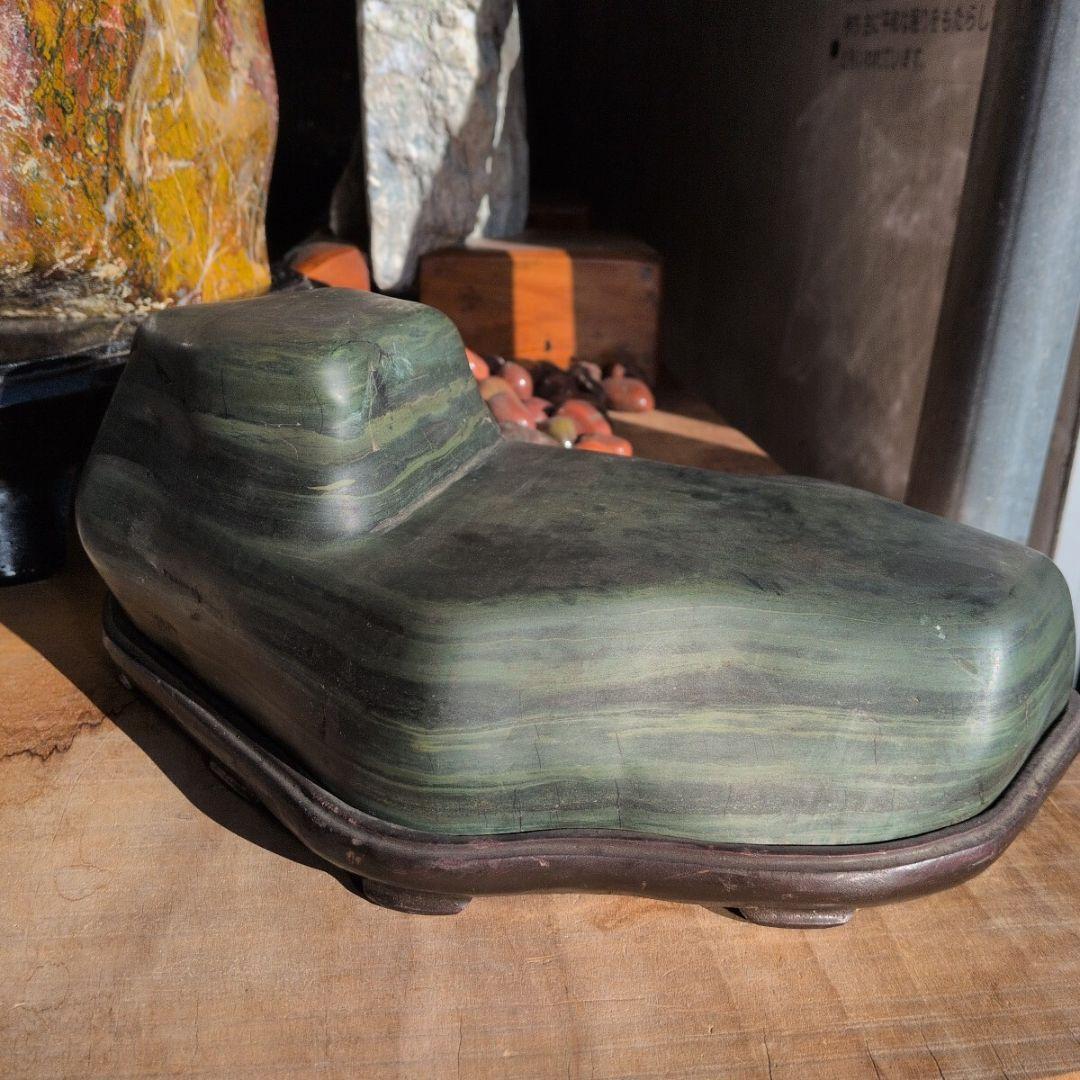 北海道日高産　青虎石　5.1キロ 鑑賞石 石　置物　オブジェ　インテリア