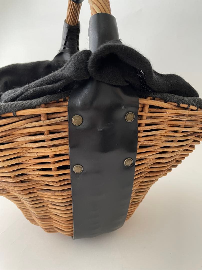 エバゴス ebagos 一本手 かごバッグ 黒 オイルショルダー