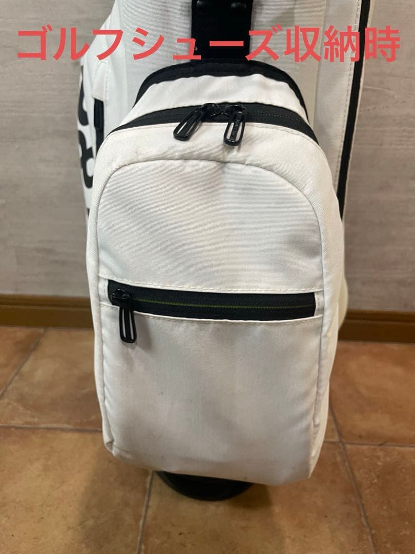 希少ブラック＆ホワイト 軽量 スタンド ゴルフバッグ