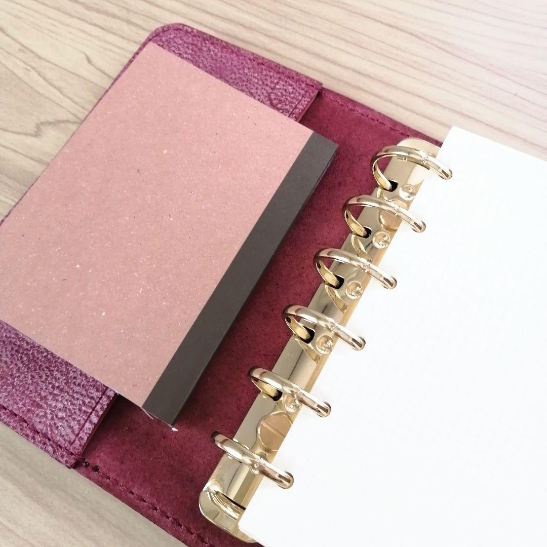 ミニ6 システム手帳 ワインレッド