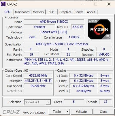 Ryzen5 5600X・B450M M T・DDR4 PC3200セット