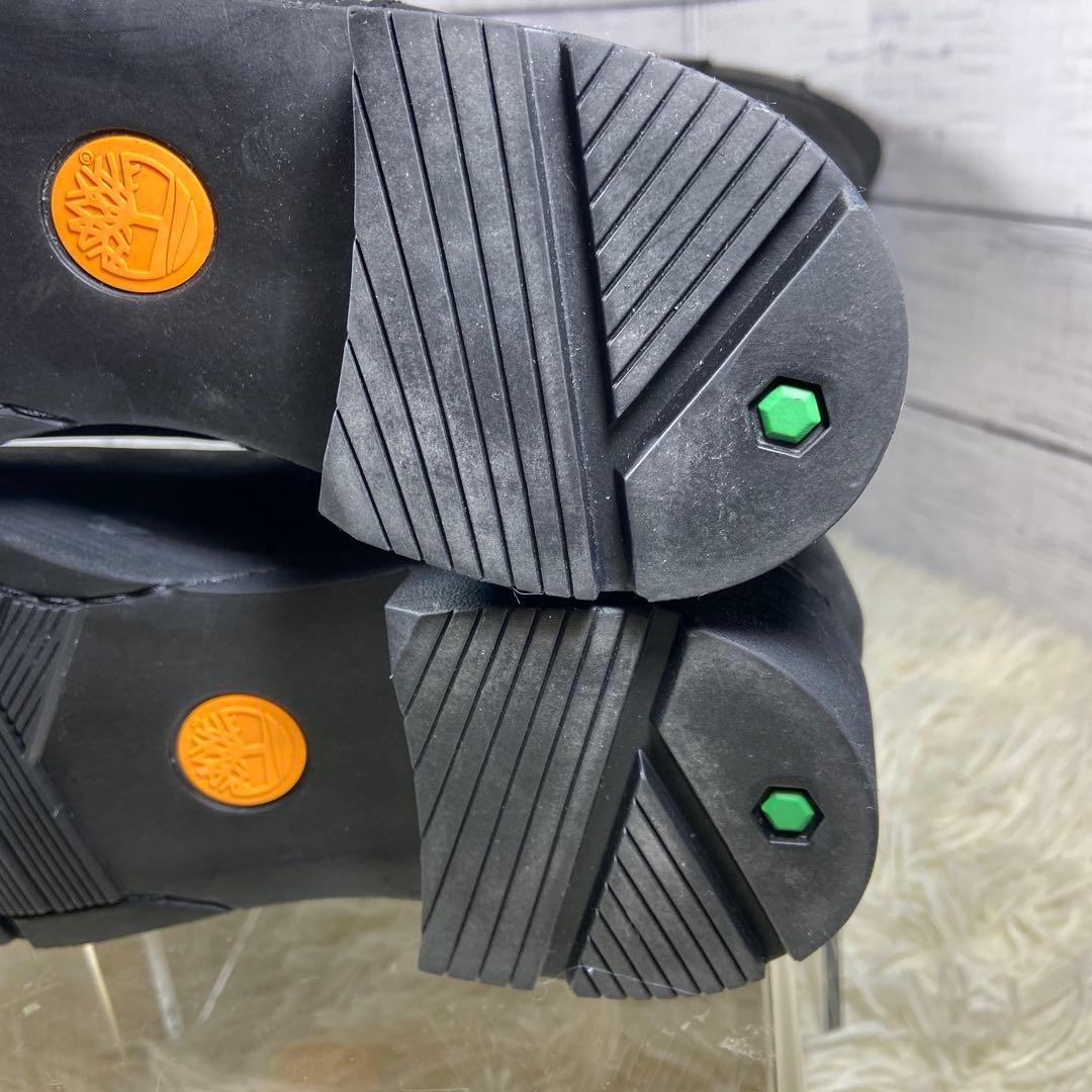 美品✨ティンバーランド レザーロングブーツ サイドジップ ウォータープルーフ 黒