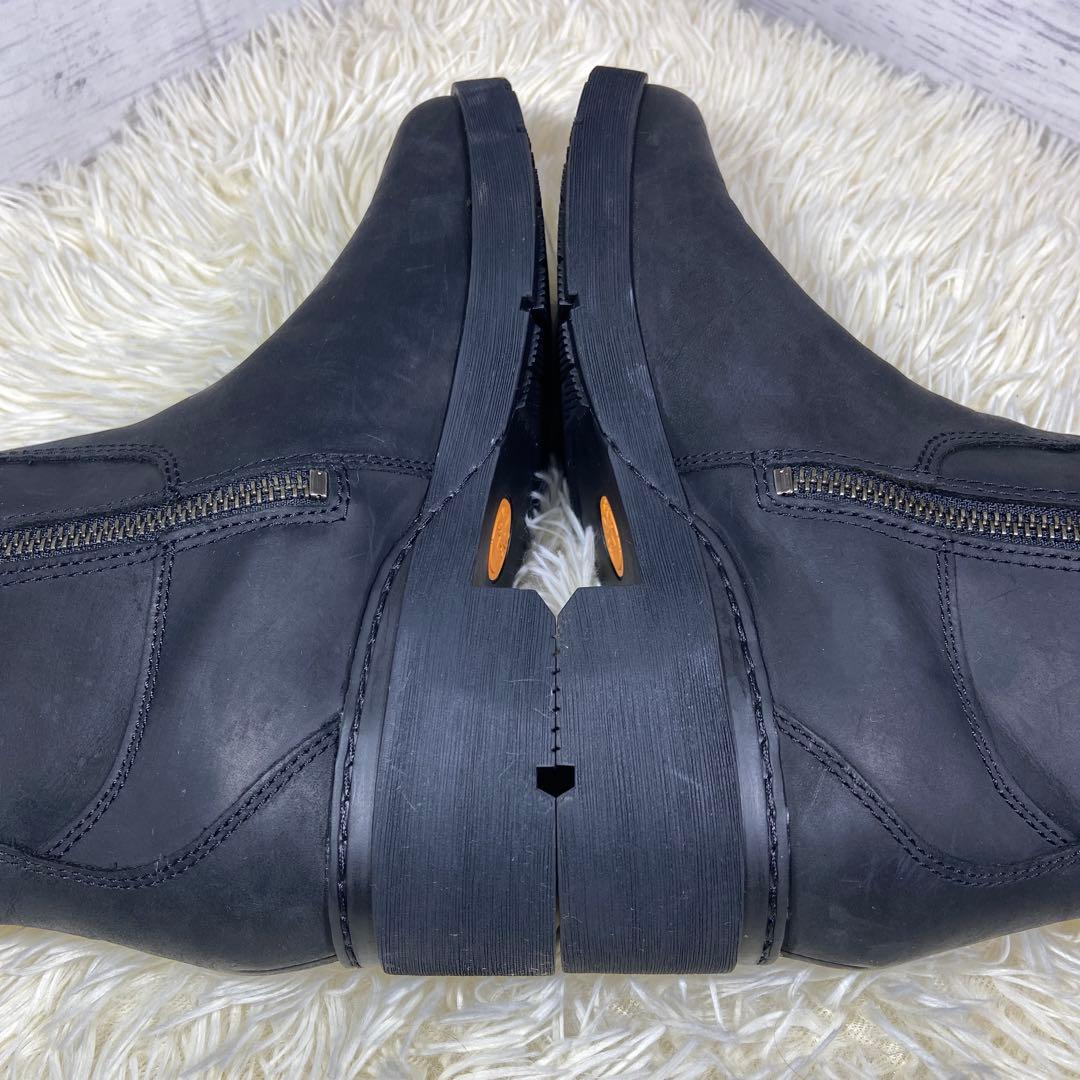 美品✨ティンバーランド レザーロングブーツ サイドジップ ウォータープルーフ 黒