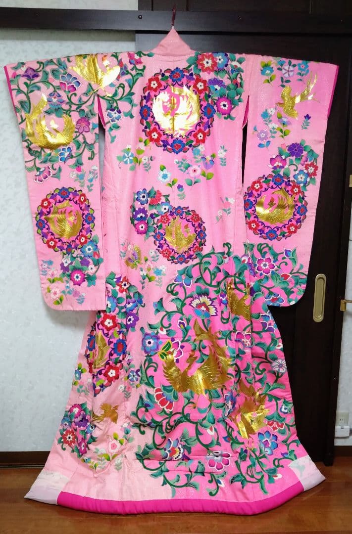 しろさま専用 最高級友禅色打掛 (ピンク) 作家秋山章