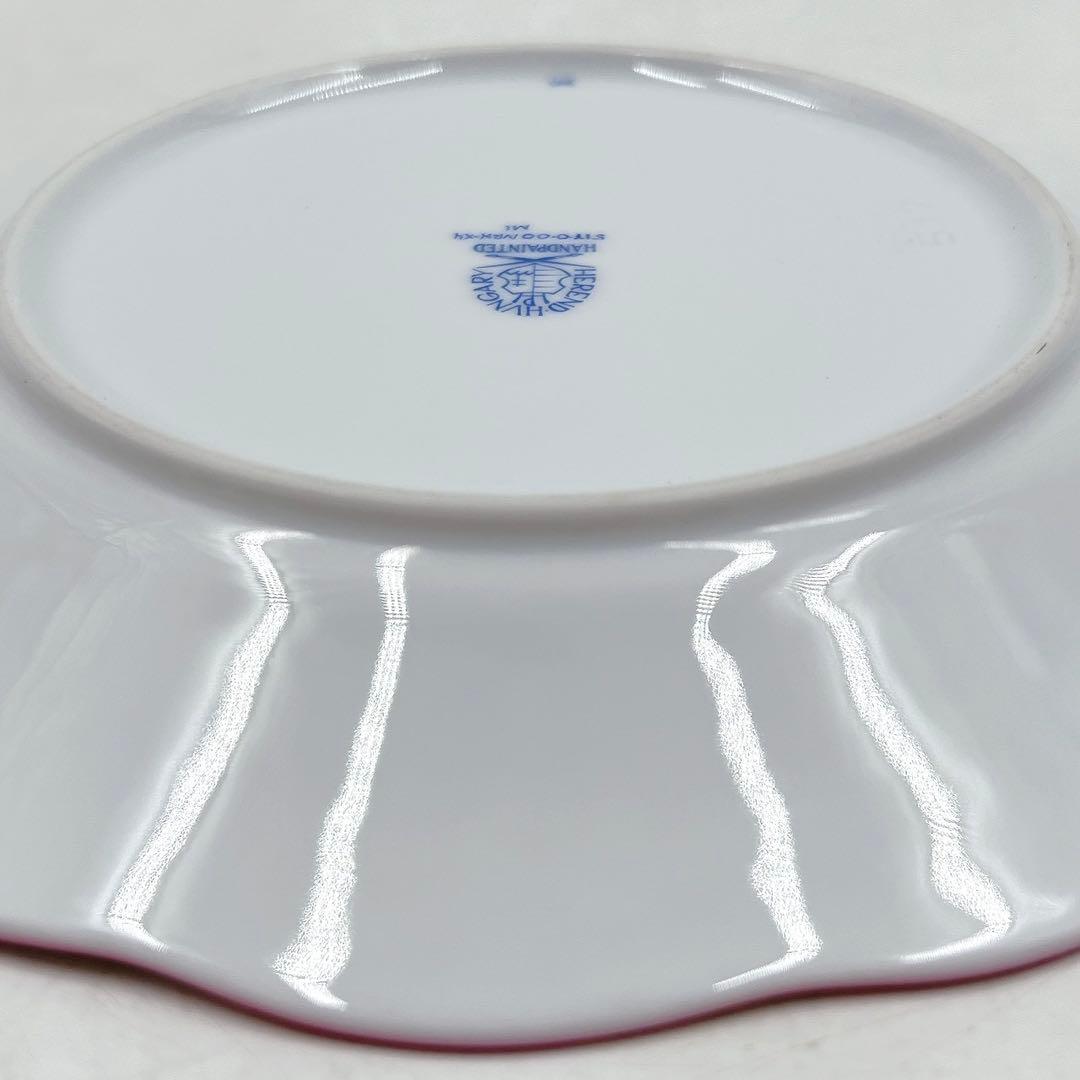 ヘレンド ウィーンの薔薇 ピンク 19cm プレート 透かし彫り 1枚 美品希少