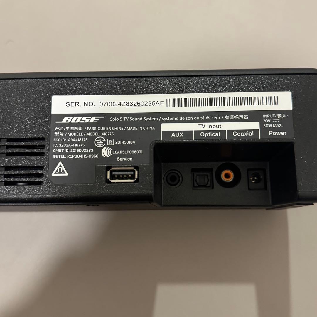 【美品】Bose Solo 5 TV サウンドシステム ワイヤレスサウンドバー
