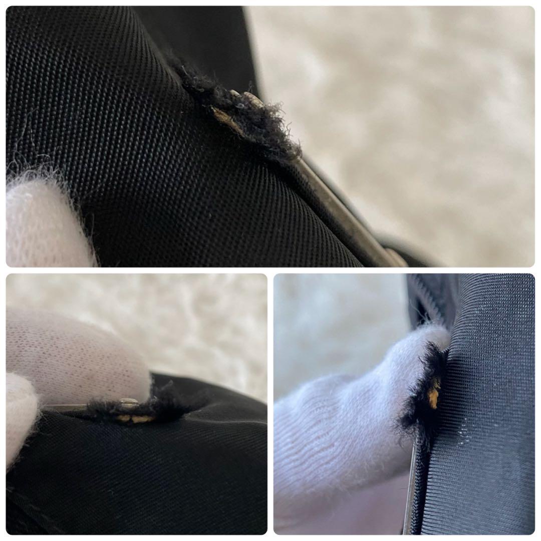 訳あり PRADA プラダ ナイロン ボディバッグ 斜めがけ 三角ロゴ ブラック