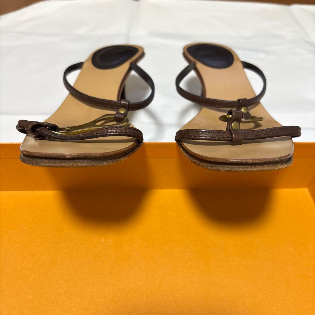 GUCCI レザー ストラップサンダル, 36C