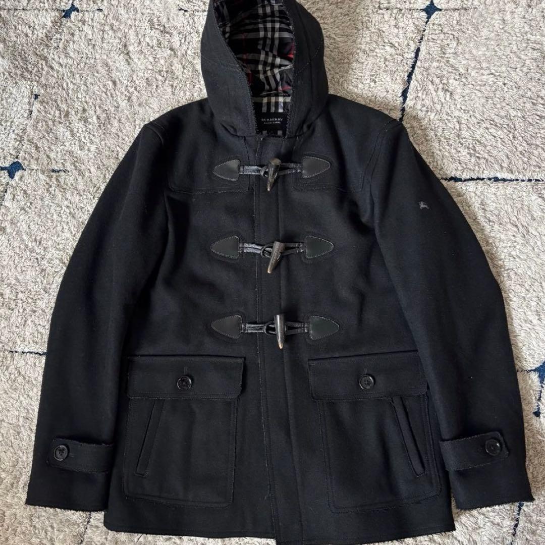 バーバリーブラックレーベル　ダッフルコート　加工　ロゴ刺繍　キルティング　Ｌ