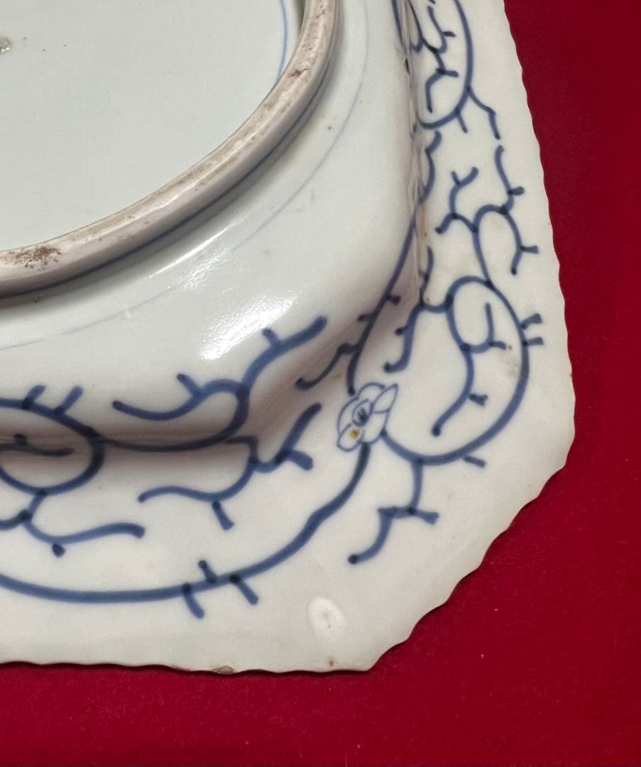 古美術 古伊万里 染付 八角皿 角皿 大皿 飾り皿 古道具