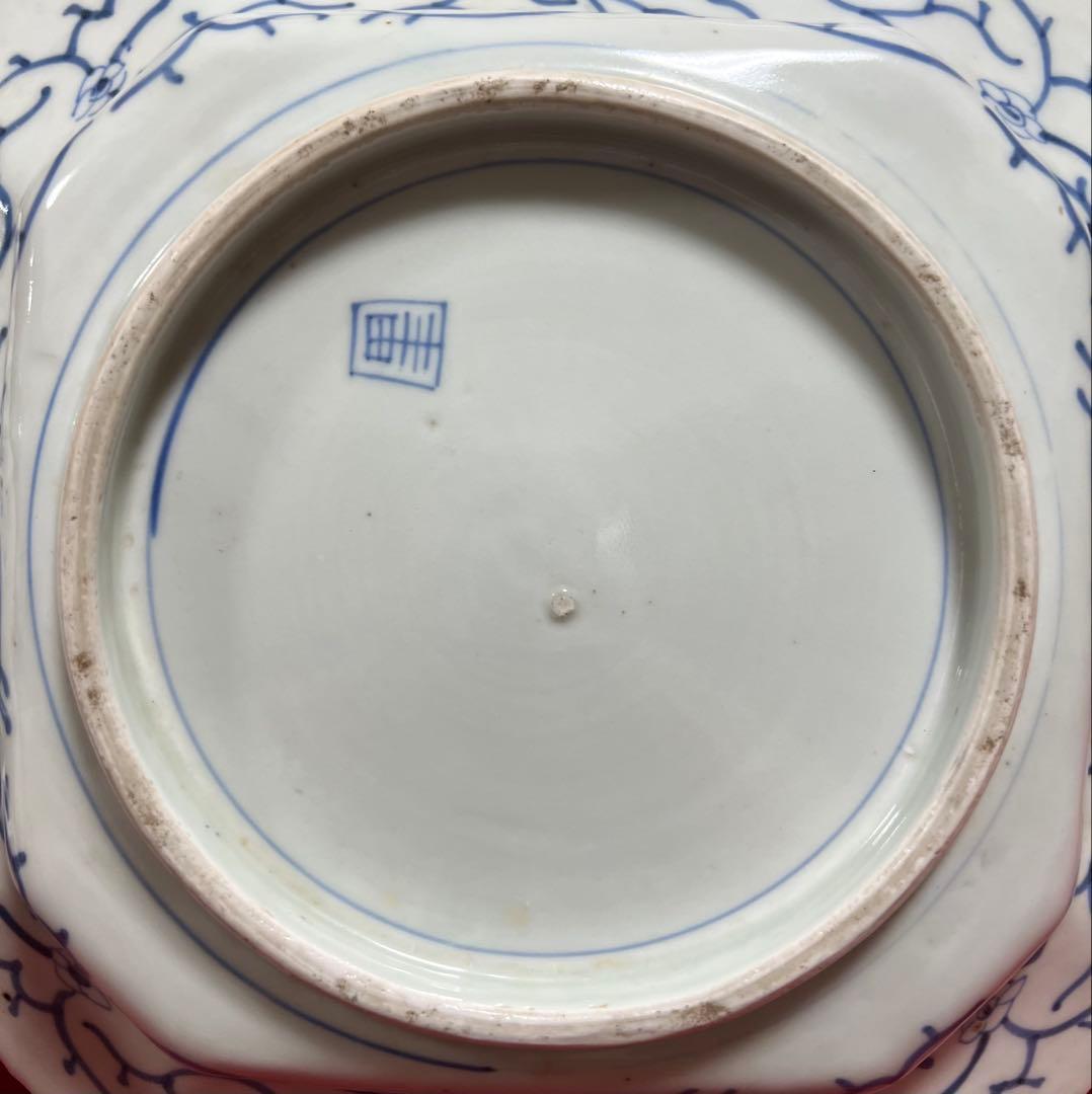 古美術 古伊万里 染付 八角皿 角皿 大皿 飾り皿 古道具