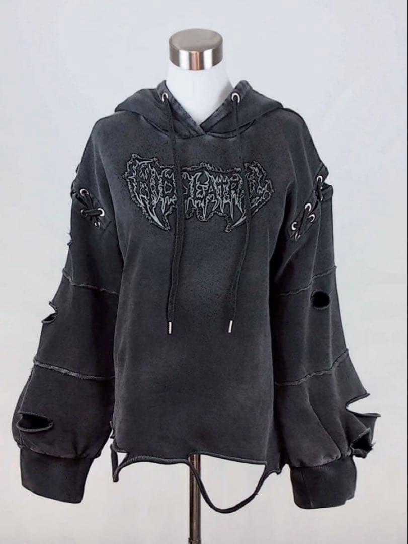 hidolatral theodol ダメージオーバーサイズ猫耳パーカー