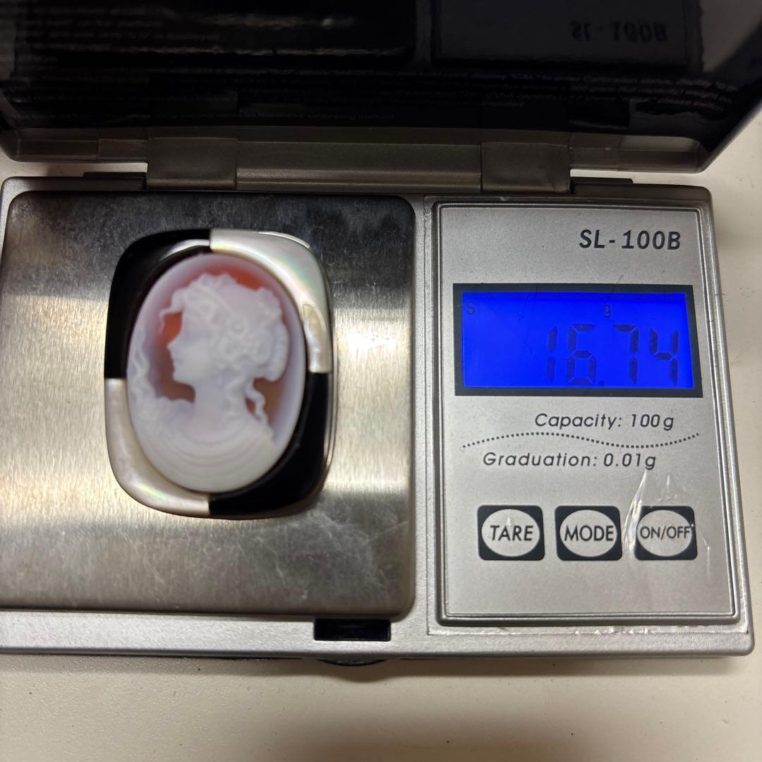 【A020】K14WG　2way カメオ　ブローチ　ペンダントトップ