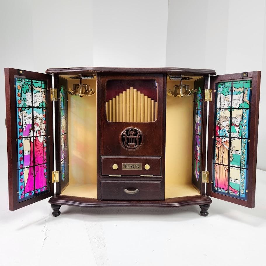 ELEMICA ジュエリーボックス オルゴール付き 木製 昭和レトロ