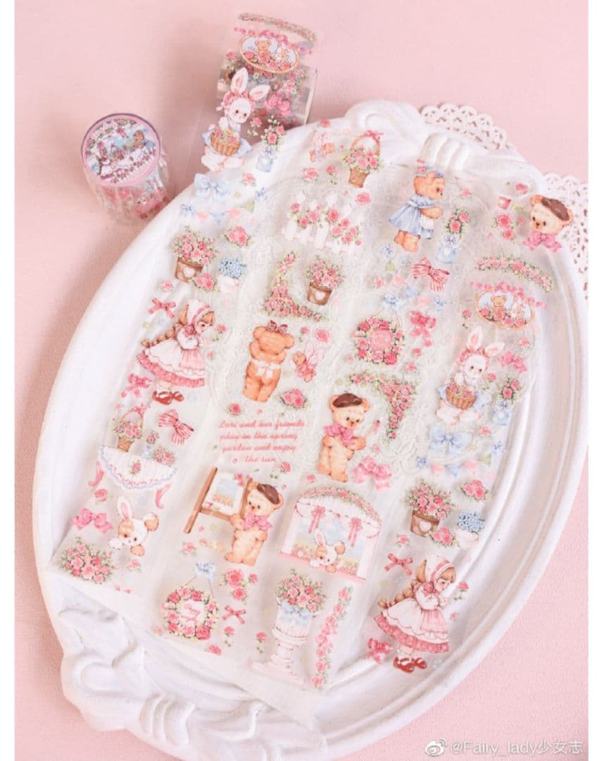 ✩のこり２✩S40＃洛莉的蔷薇花园(PET)切り売り海外装飾マステ