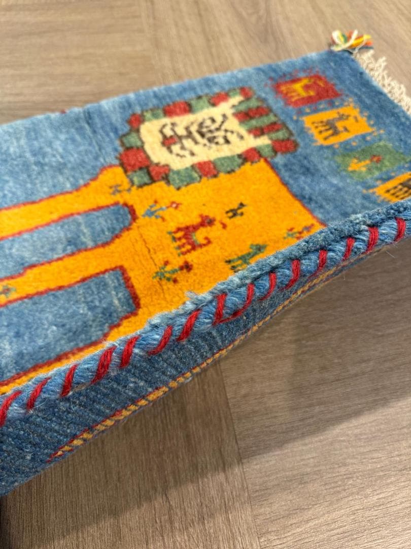 ギャッベ80x53cm ペルシャ絨毯 手織り ギャベ 玄関マットラグ 絨毯