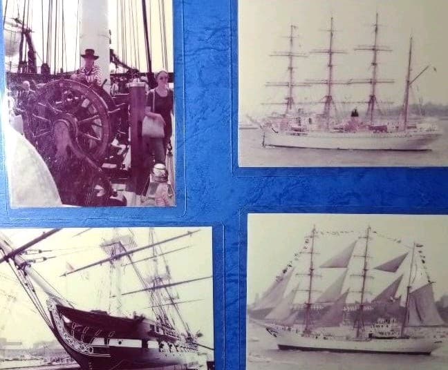 日本丸ミニチュア号鐘と帆船写真16枚