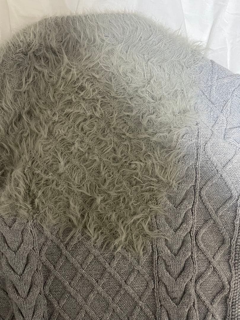 maison special ケーブルシャギーニット グレー