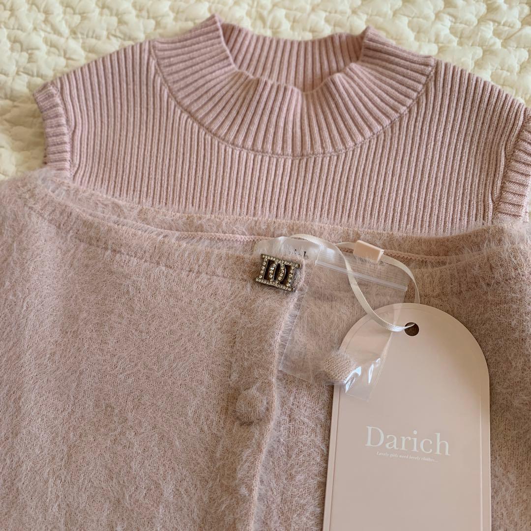 Darich ダーリッチ アンサンブルシャギーニットトップス ピンク