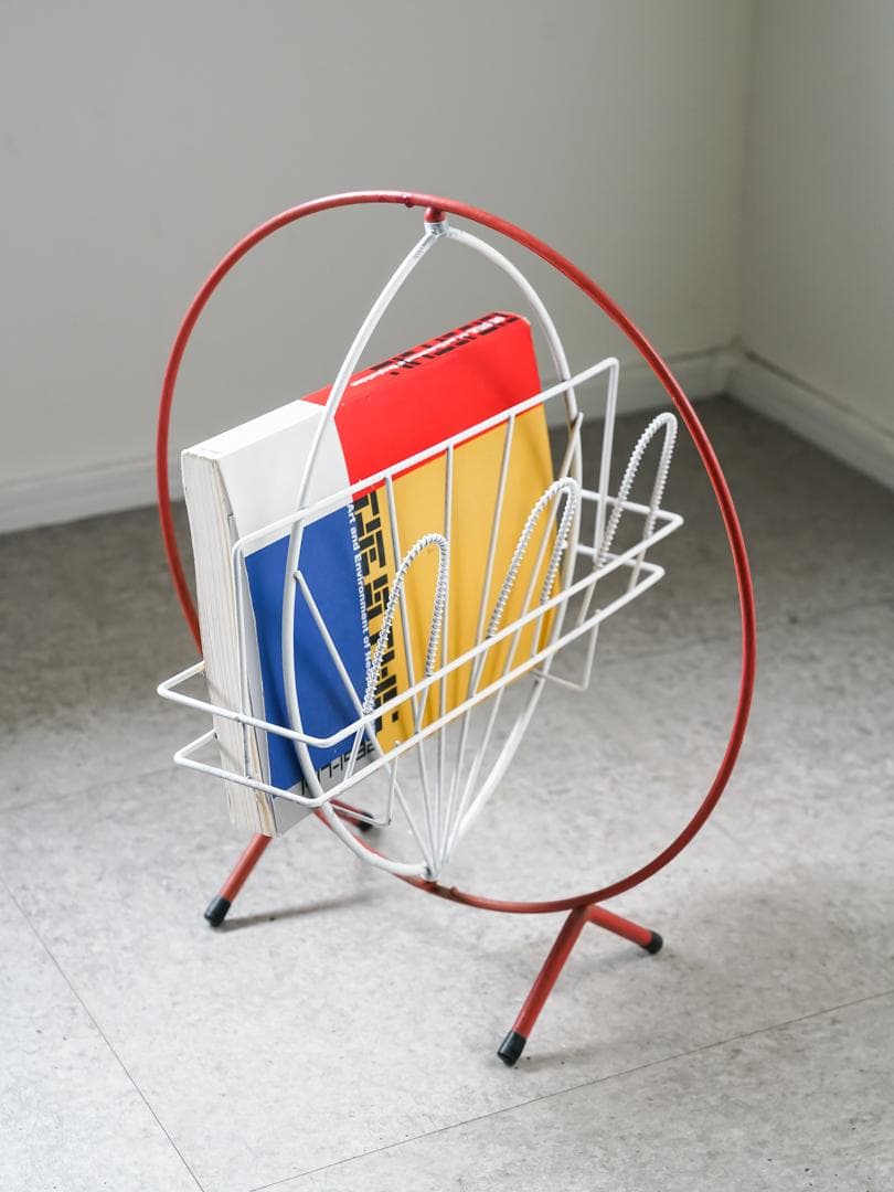 vintage アイアン 回転マガジンラック スペースエイジ・ポストモダン