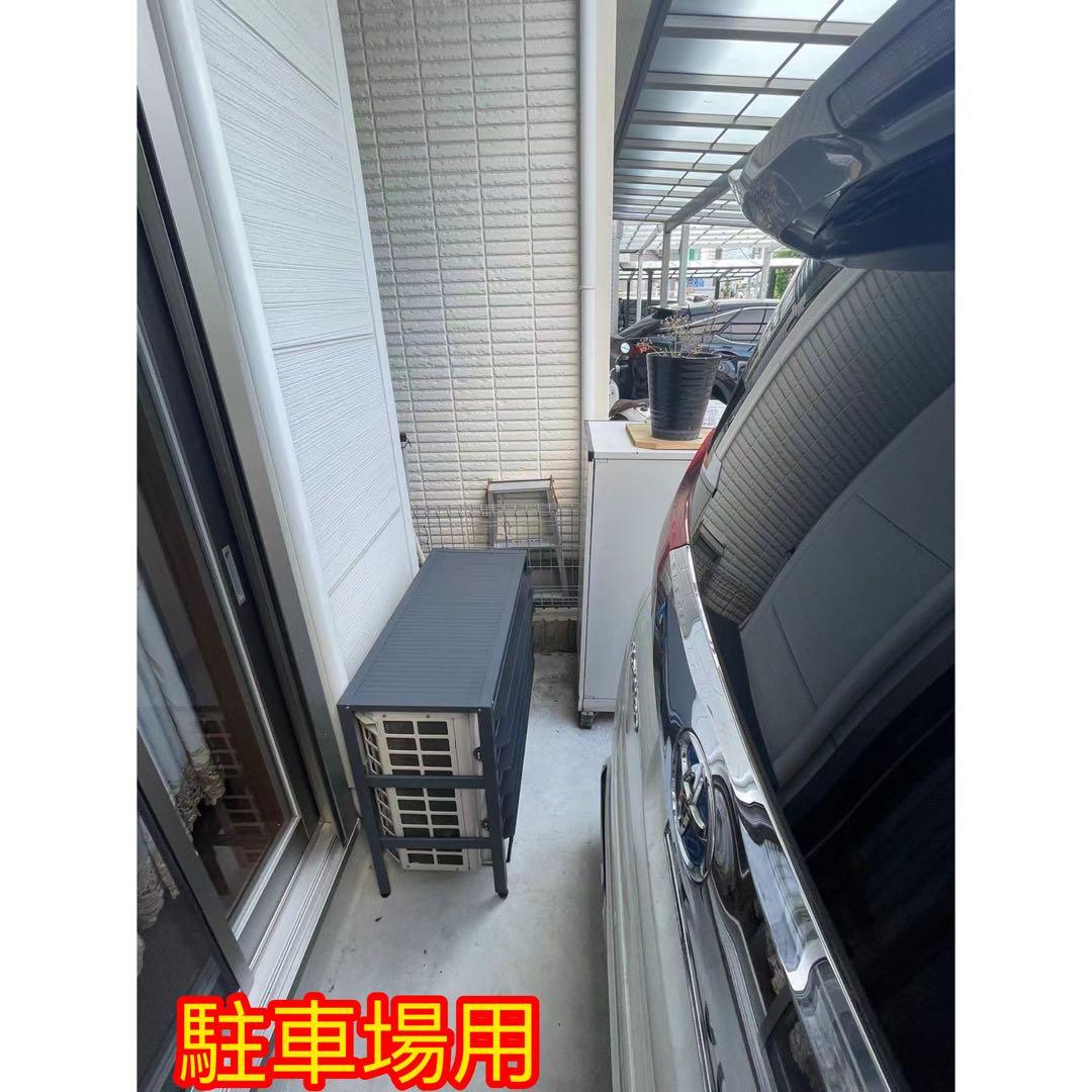 アルミ製 エアコン室外機カバー排気ルーバー方向可調整Lダークグレー防雪適用