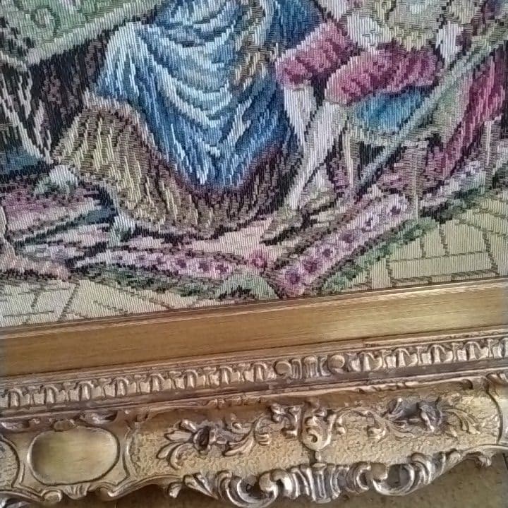絵画　イタリア製　コブラン織物　アンティーク　刺繍　アート