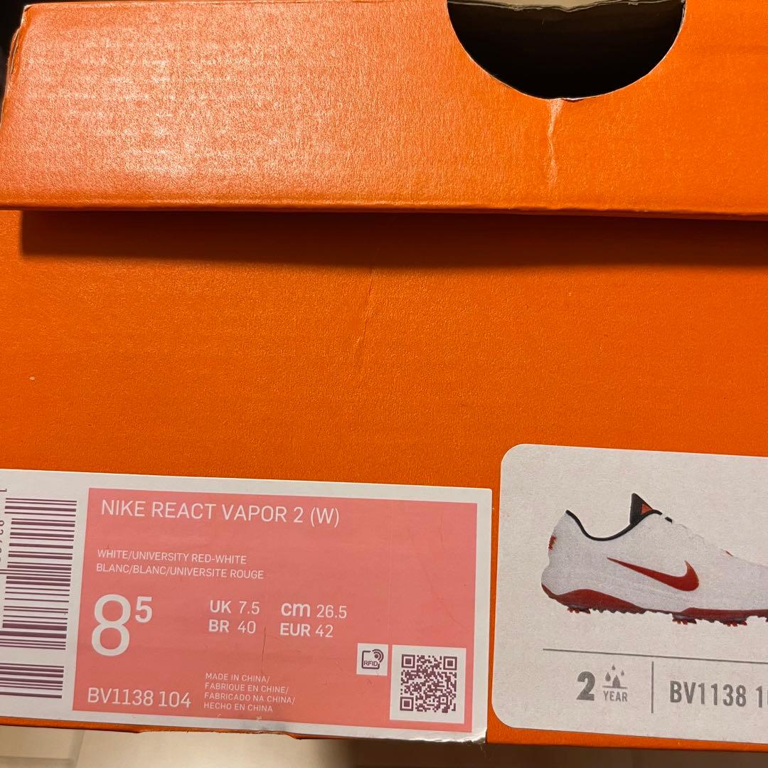 NIKE(ナイキ)ゴルフシューズ　リアクトヴェイパー2 【26.5】　白/赤