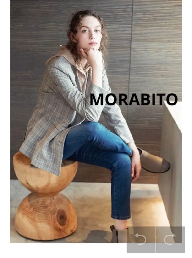 SALE✨MORABITO ✨モラビト チェック柄ノーカラージャケット