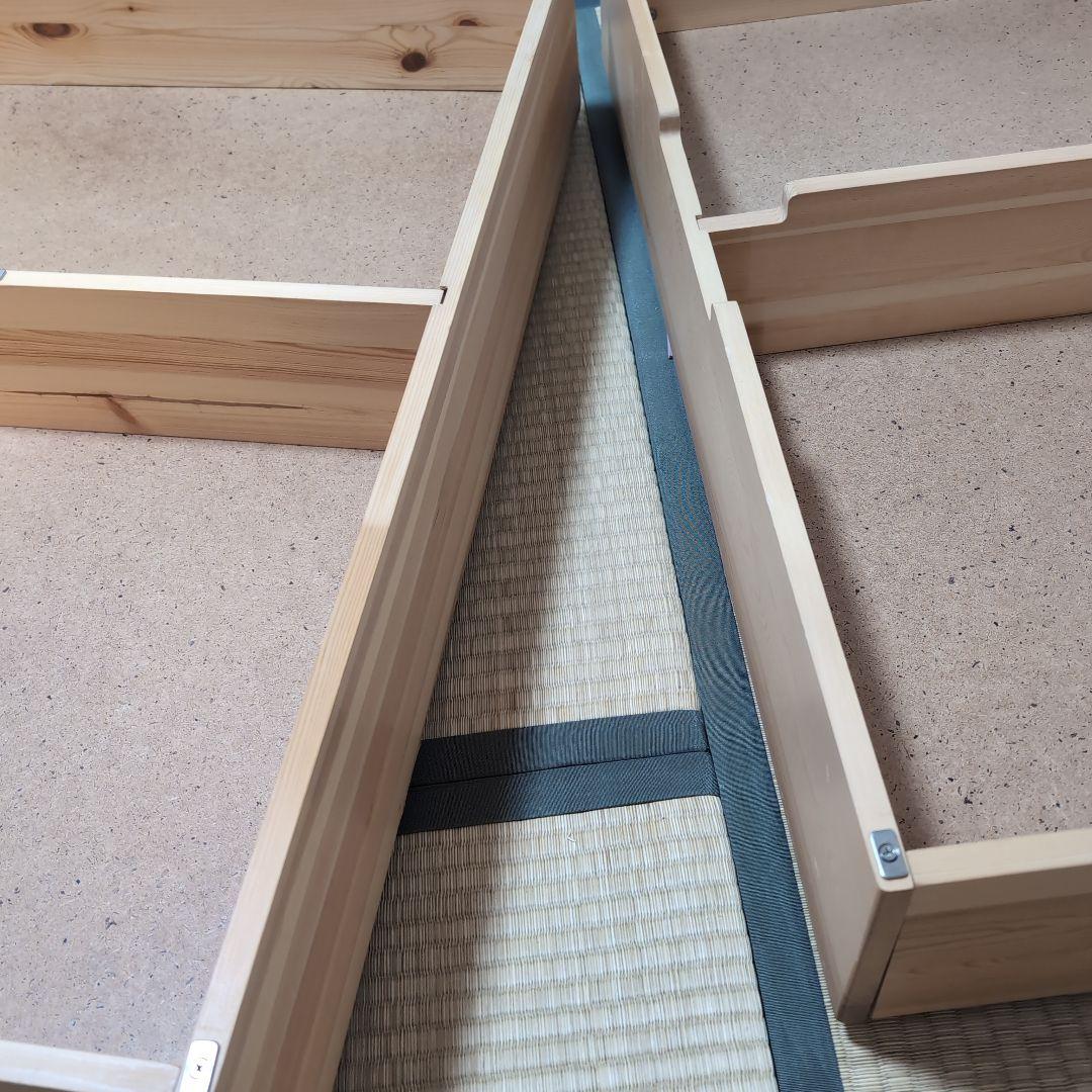 パイン材　ベッド下収納ボックス　仕切り付き　蓋付　3個セット