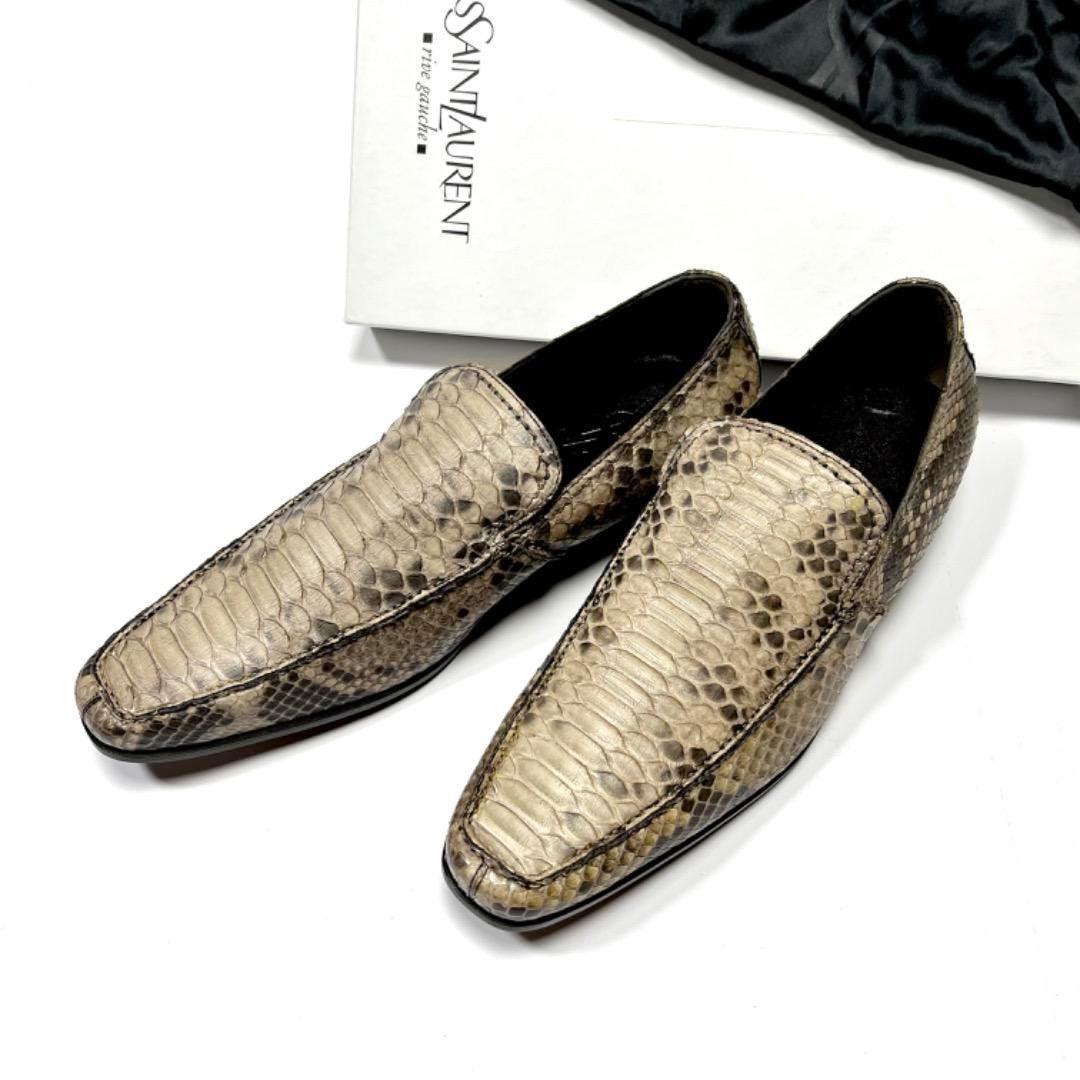 新品 SAINT LAURENT サンローラン パイソン シューズ 革靴41.5