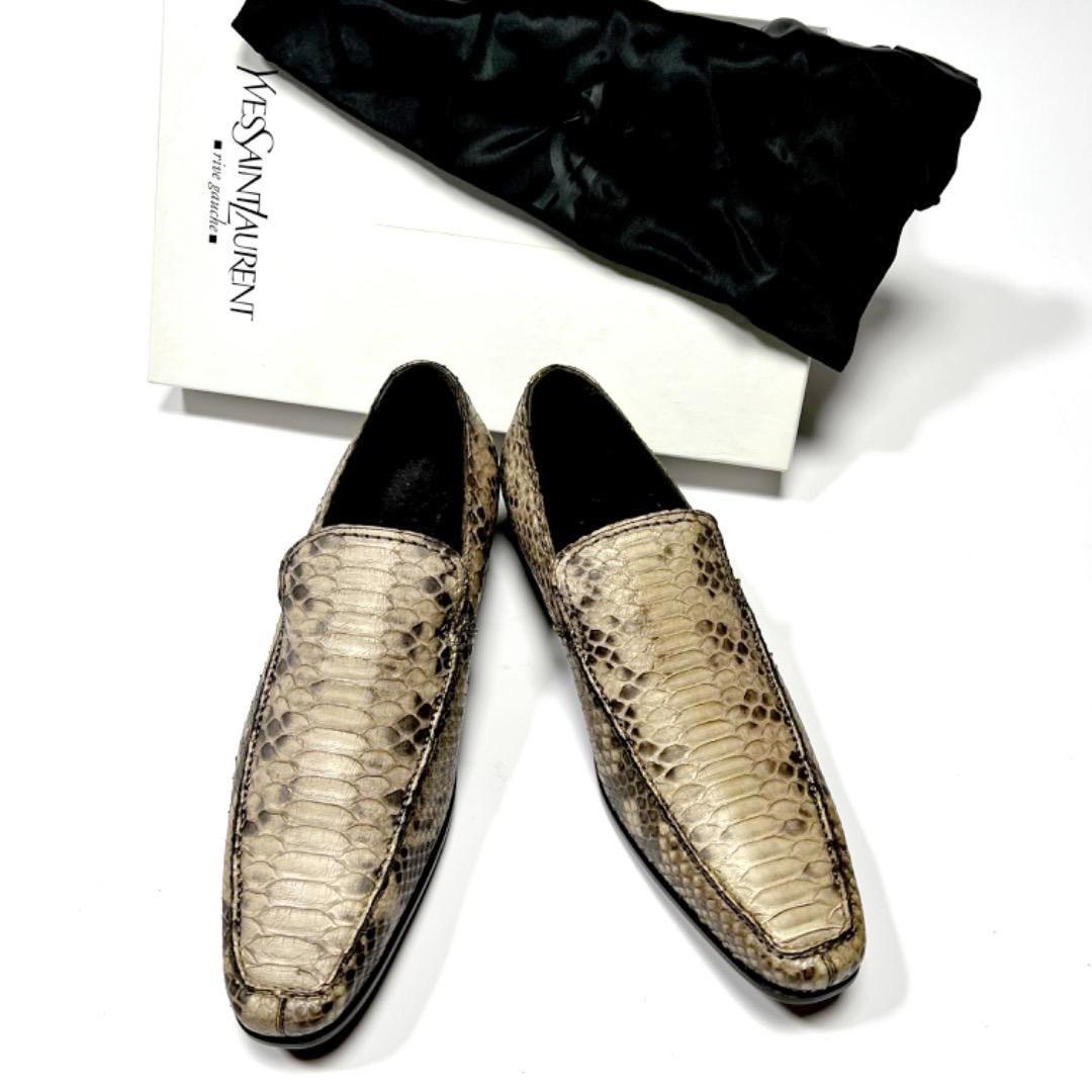 新品 SAINT LAURENT サンローラン パイソン シューズ 革靴41.5